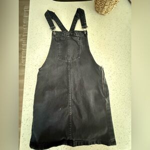 Black Denim Overall Dress